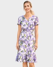 Gymboree Womens Lovely Lavender Matching Short Sleeve Ruffle Dress NWT Spring