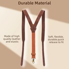 Tourbon Men's Suspenders Y Back Adjustable Leather Y-Shaped Hooks Pants Braces — photo 7
