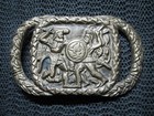 ANCIENT WARRIORS BATTLE SCENE BRASS HIPPIE BELT BUCKLE! VINTAGE! 1970s! TAIWAN!