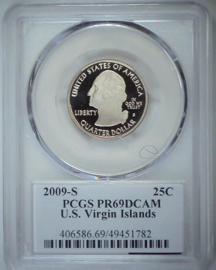 2009-S 25C Territories Quarter US Virgin Islands PCGS PR69DCAM Clad 24awh0516 - Image 2 of 4