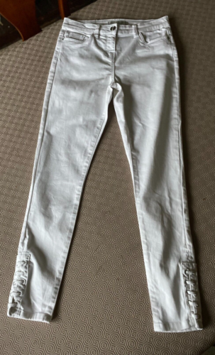 GEORGE LADIES WHITE SKINNY JEANS WITH LACED ANKLES SIZE 10 EX COND - Imagen 1 de 4
