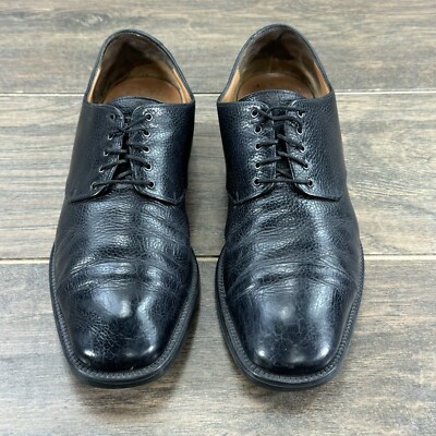 Salvatore Ferragamo Leather Oxford Shoes Men’s 42 US 8 Amazon.com | Ferragamo Riley Black Leather Cap Toe Embossed  main image 2