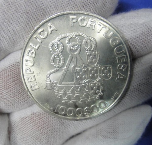 PORTUGAL 1000 Escudos SILBER 1998 Gedenkmünzen KM#708 Holy House of Mercy - Picture 2 of 2