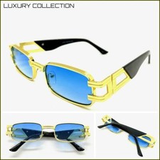 Classy Elegant Sophisticated Modern Retro Hip Hop SUN GLASSES Gold Metal Frame