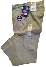 Dickies Boy's Flat Front Pants Flare Leg Khaki 18 Regular
