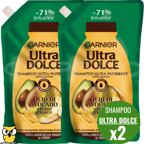 ULTRA DOLCE SHAMPOO GARNIER OLIO DI AVOCADO CAPELLI SECCHI 2X500ML