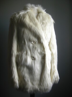 Kunstfell MANTEL Glam Rock 6 US2 Yeti Teddyfell seidig 185£ Diva FRENCH CONNECTION