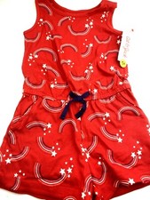 Girls One Piece Outfit Size 4/5 Small rainbows red children kids summer