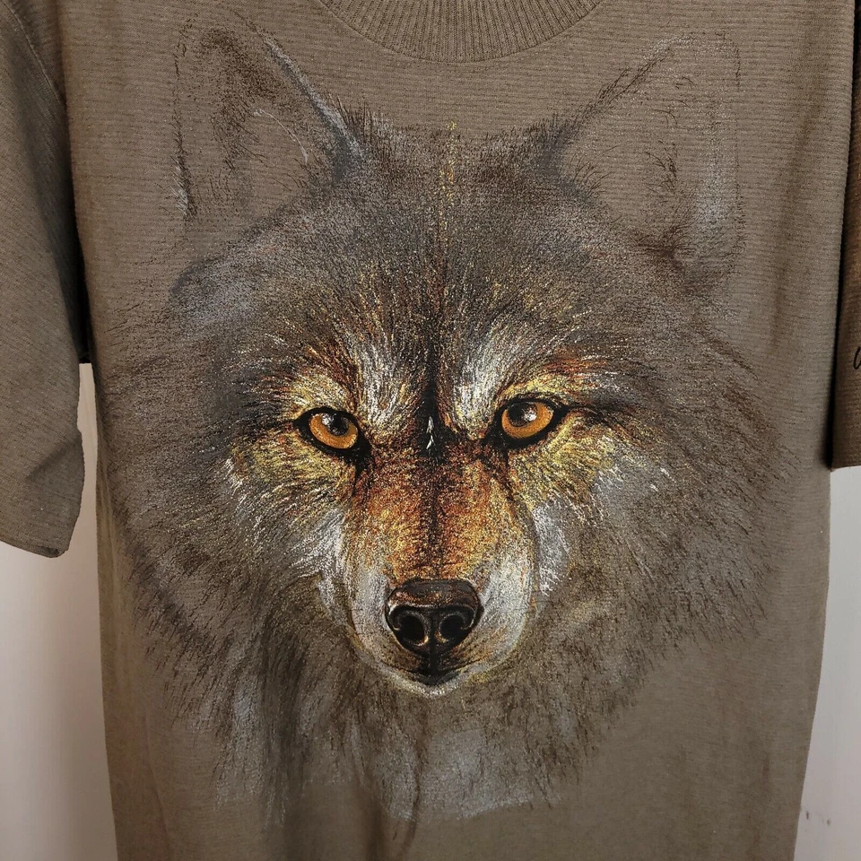 VTG Hazelwoods NWT Brown GRAPHIC TEE Wolf creek T-Shirt L destination ribbed - Imagem 3 de 4