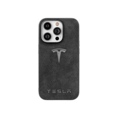 iPhone Alcantara Case Tesla Logo (Samsung/Apple)