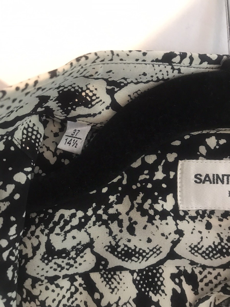 Saint Laurent Hedi Slimane FW16 Silk Python Print Shirt 37 Saint Laurent Hedi Slimane FW16 Silk Python Print Shirt 37