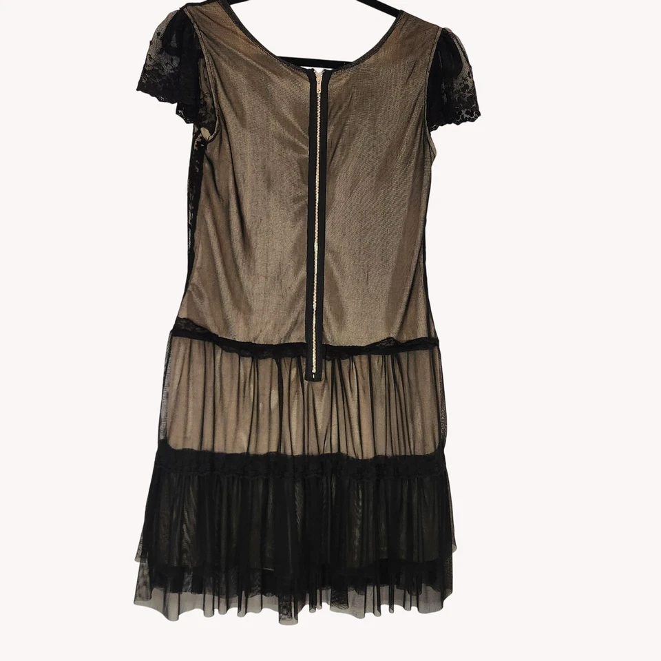 Vestido Pinky Superposición de Encaje Transparente S Madonna Buscando Susan Boho Gótico Años 80 Bruja Foto 2 de 4