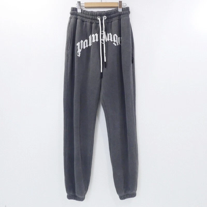 Palm Angels Curved Logo Crewneck Black/White