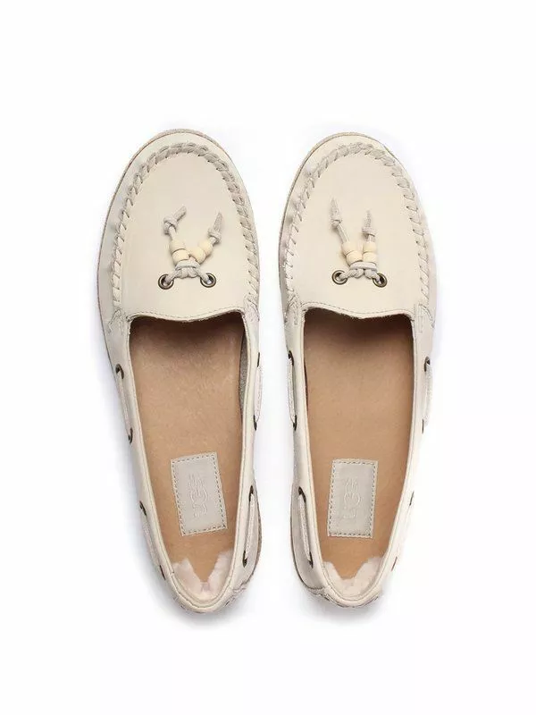 UGG SUZETTE CHIVON NUBUCK LEATHER MOCCASINS SHOES SIZE 3 SMALL