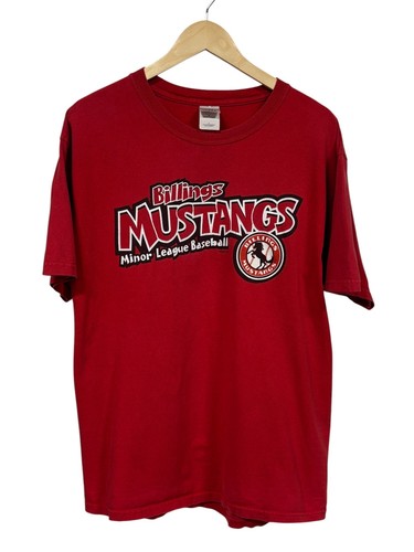 Vintage 00er Billings Mustangs Baseball Grafik T-Shirt Größe Large