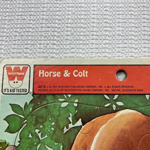 70s 80s Lot of 4 Animal Kids Puzzles Horse Colt; Sheep Lamb; Raccoon; Hen Chick - Picture 4 of 6