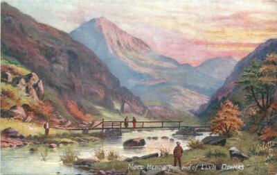 Beddgelert Wales Moel Hebog From End Of Llyn Ddinas OLD PHOTO