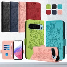 For Google Pixel 9 Pro XL/9A/8/7 RFID Crossbody Leather Wallet Case with Strap