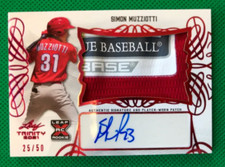 2021 LEAF TRINITY Baseball SIMON MUZZIOTTI RC  AUTO PATCH RELIC #25/50  Phillies
