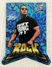 2001 WWF Vintage THE ROCK Vending STICKER prism die-cut Dwayne Johnson