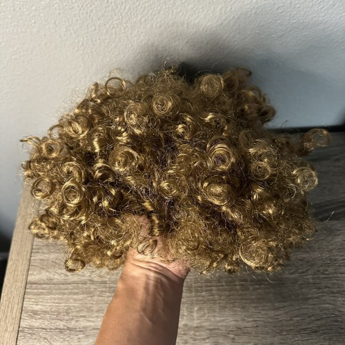 Bob Ross Afro Wig Curly Brown Costume Halloween Crazy Hair Hippie Dress Up - Picture 8 of 9