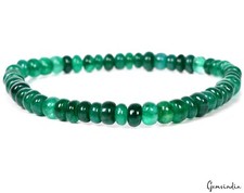 Green Emerald Round Beads Elastic Adjustable Stretch Bracelet For Valentine
