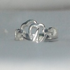 Double Heart Cutout 925 Sterling Silver Ring- Choose Size