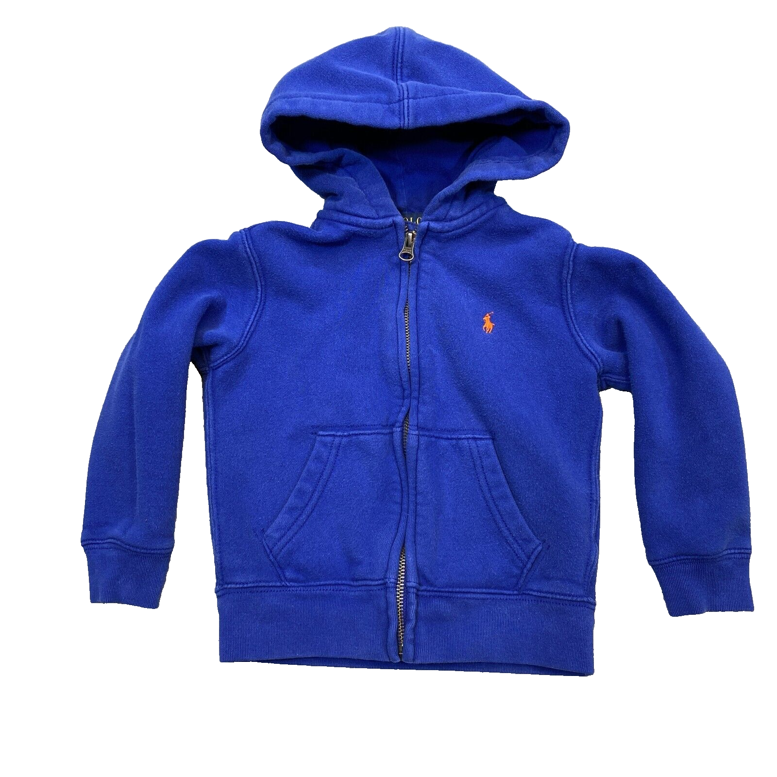 Ralph Lauren giacca bambino 4T felpa blu felpa zip davanti tasca pony