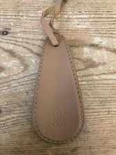 Tan Medium Brown Leather Stitched Shoe Horn