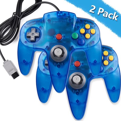 2 Stücke N64 Controller Retro 64-bit Gamepad für N64 Console System Klares Blau