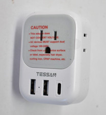 Tessan Power Adapter Australia/New Zealand USB C Travel Gray/White Plug In