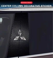 2pcs Car Window Center Pillar Sticker Trim B-pillar Cover Decals for Mitsubishi