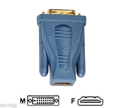 AR Gold Plated DVI Male To HDMI Female Converter Adapter for PC Monitors