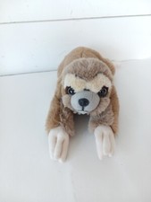 FAO Schwarz BABY SLOTH 15" Beanbag Plush Stuffed Animal Cuddly Soft