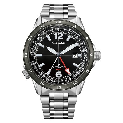Citizen Men's Air Date Automatic Silver Stainless Steel Watch 45 MM NB6046-59E