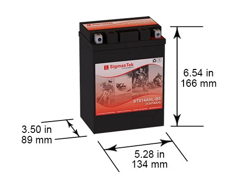 STX14AHL-BS SLA Battery for Kawasaki Ninja GPZ900R ZX900A1-A16 900CC 1984-2003 Foto 2 de 3