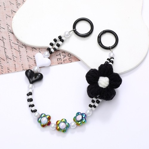 Keychain Crochet Flower Phone Chain Anti-Lost Heart Case Chain Handbag Bag - Zdjęcie 12 z 16