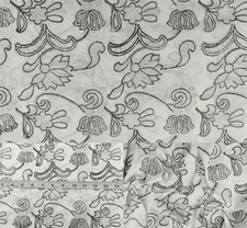 Indian Hand Block Print 60/60 Gray 100 Cotton Fabric by the Yard, Lightweight F