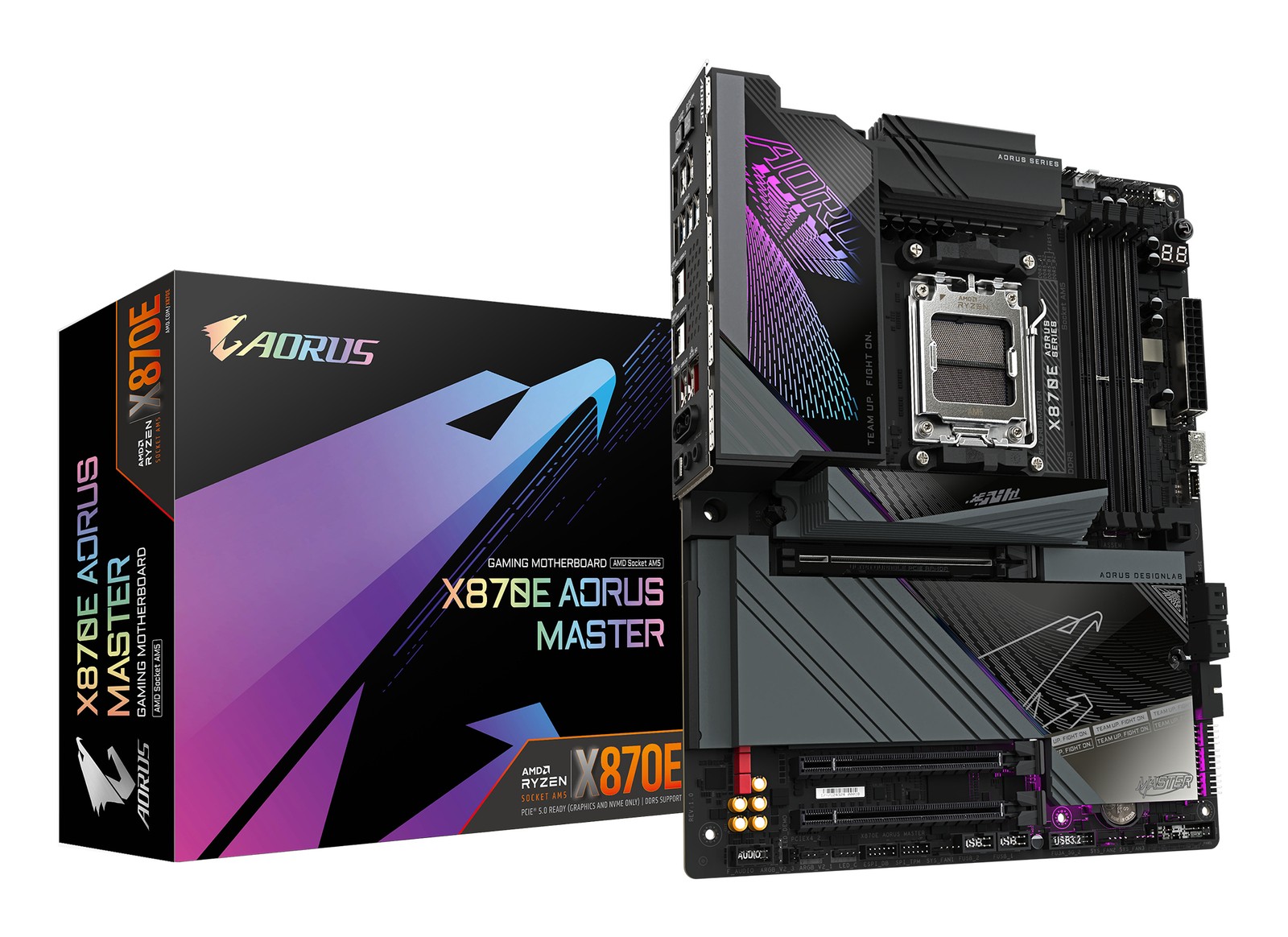 GIGABYTE X870E AORUS MASTER Motherboard - Supports AMD Ryzen 9000 CPUs, - AM5
