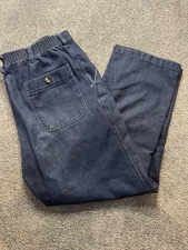 David Taylor Men's Jeans Sz 36x28 Elastic Back Waist Patch Pockets Denim