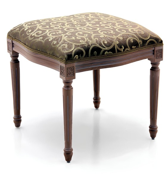 Wohnzimmer Designer Hocker Holz Textil FußHocker Ottoman Sitzhocker Sitzpouf-image
