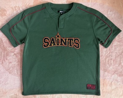 NOVA MEN Saints Green Henley T Shirt Men s XL Short Sleeve Jersey Tee