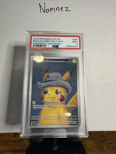 Pikachu Grey Felt Hat #85 Scarlet & Violet Promo Exclusive PSA 9 MINT Van Gogh