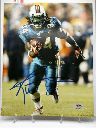 Ricky Williams Signed Autographed 8x10 Photo PSA COA Miami Dolphins Aqua Uniform