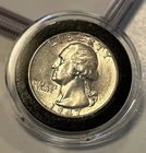 1947 D Washington Quarter- Nice UNC Condition- - 90% Silver 👍w/ Plastic Capsule