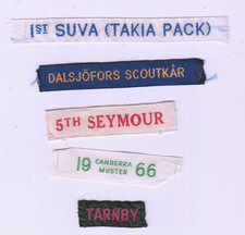 Boy Scout Badge Overseas Name x 5