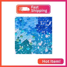 AONUOAO 1.1LB Blue Colors Irregular Crystal Glass Mosaic Tiles for Crafts, Mosai