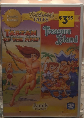 Golden Films Double Feature VHS Tarzan of the Apes & Treasure Island