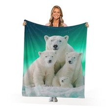 Throw Blankets Cute Bears Blanket Cute Animal Winter Theme 50"x40" Polar Bear