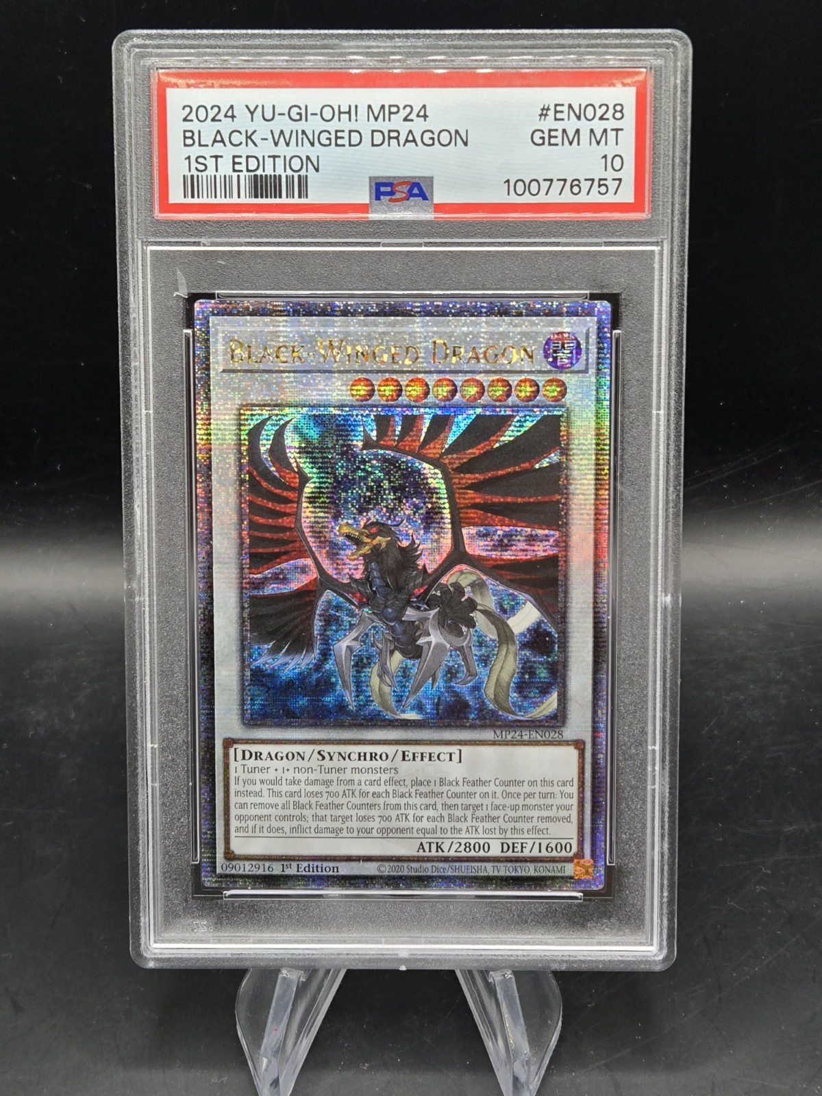 2024 YU-GI-OH! MP24-25TH ANV TIN: DUELING MIRRORS BLACK-WINGED DRAGON PSA 10 view 1